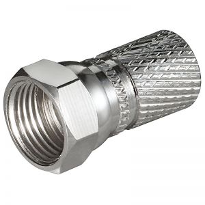 Wtyk F nakręcany niklowany 7,3mm/20mm Big Nut CU