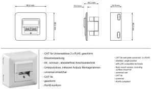 Gniazdo sieciowe kat.5e 2xRJ45 nadtynkowe