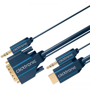 kabel HDMI/DVI + Audio CLICKTRONIC 20m