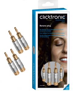 Wtyk Głośnikowy \Banan\ 4 sztuki CLICKTRONIC