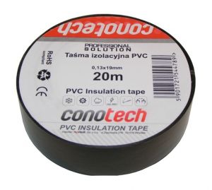 Taśma izolacyjna Conotech czarna, 20m.