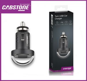 Uniwers. ładowarka samochodowa 2xUSB 2,1A CABSTONE