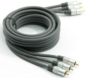 Kabel chinch 3xRCA - 3xRCA HQ 1,5m, złocony