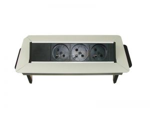 Power Port biurkowy 3xAC, chromowany